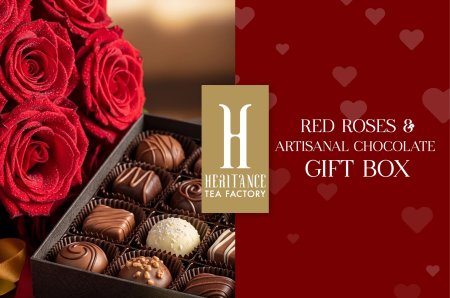 Red Roses & Artisanal Chocolate Gift Box - Heritance Tea Factory